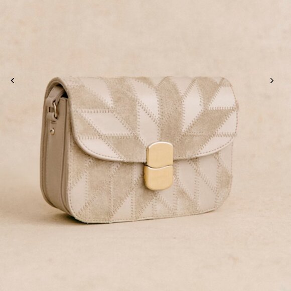 Sezane Milo Mini Classic Bag  - Sand/ Multicoloured Patchwork - Picture 1 of 16